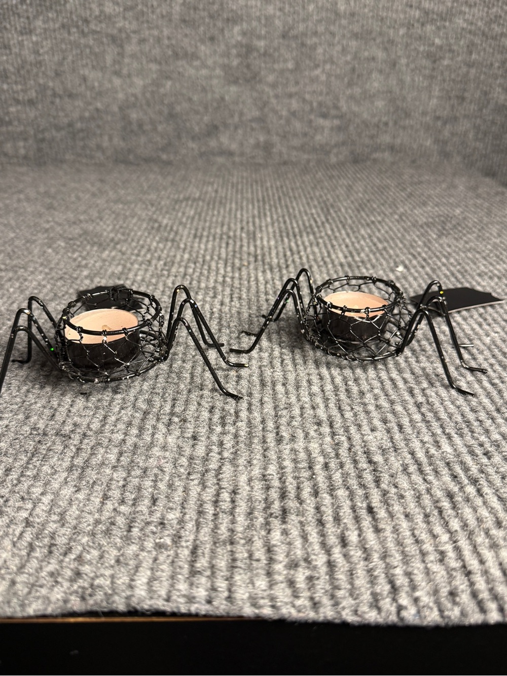 GOTHIC METAL SPIDER TEALIGHT HOLDERS (SET OF 2)